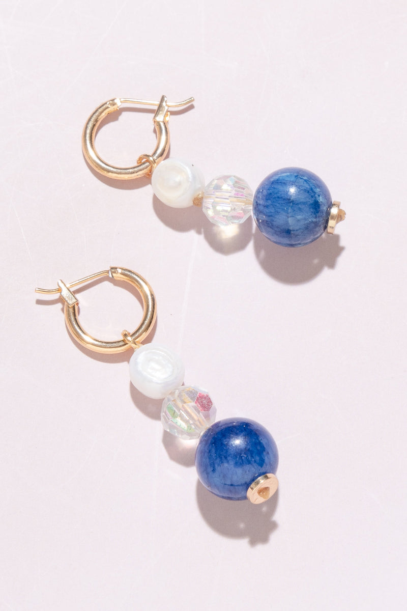 Ananta Blue Huggie Drop Earrings Nakamol