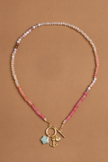 Cherry Pink Beaded Necklace - Nakamol