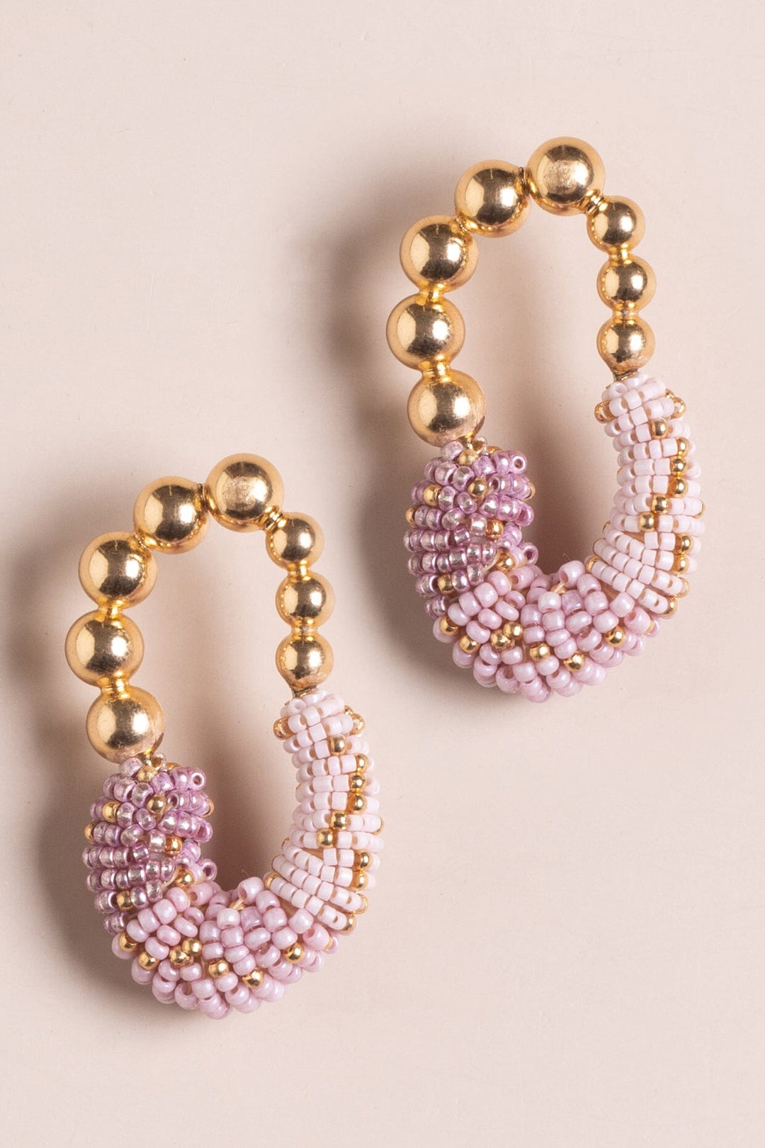 Purple Gold Ball Beaded Earrings – Nakamol