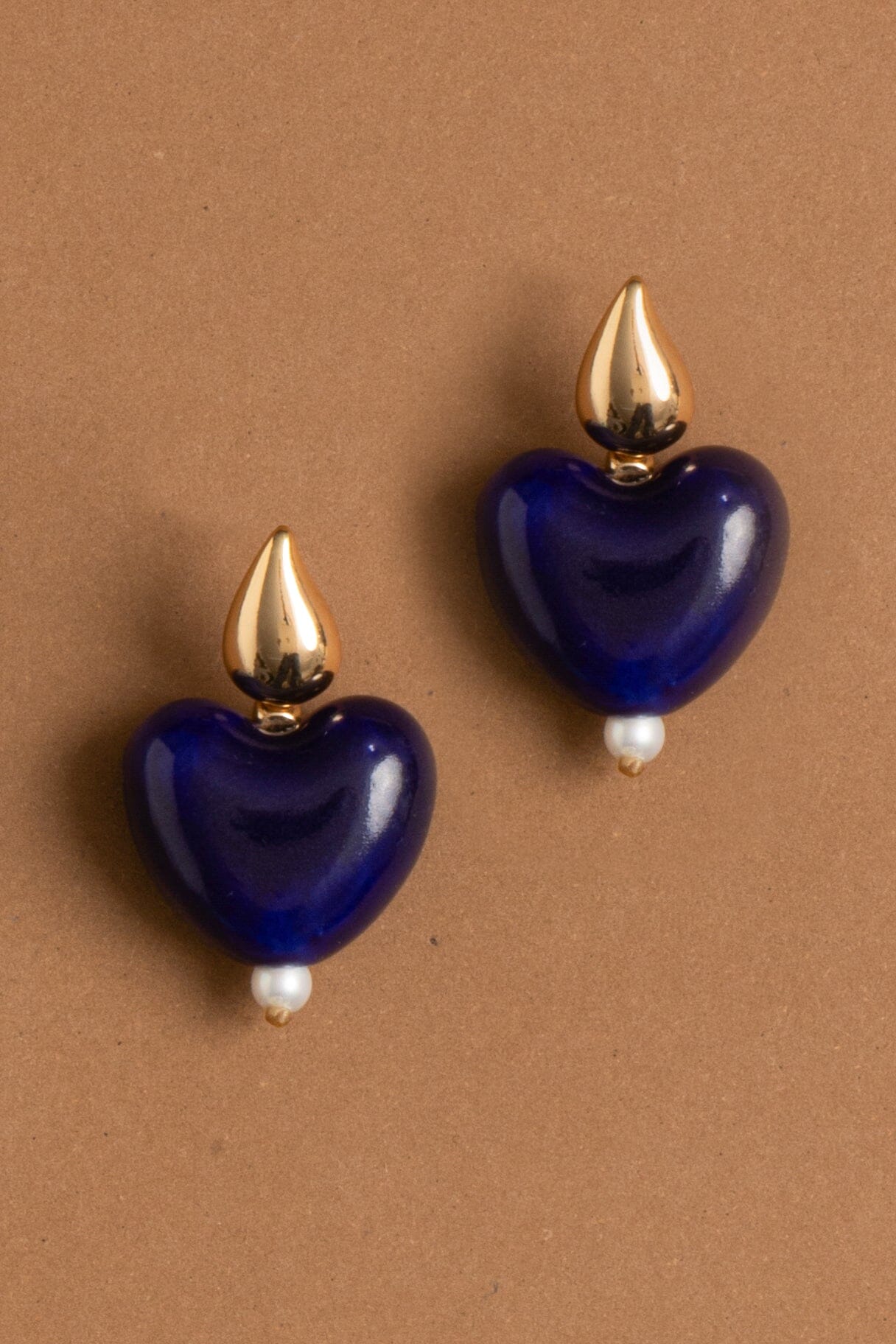 Blue Heart Lapis Earrings