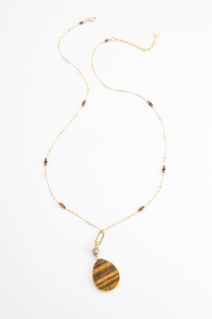 Tiger Eye Long Pendant Necklace - Nakamol