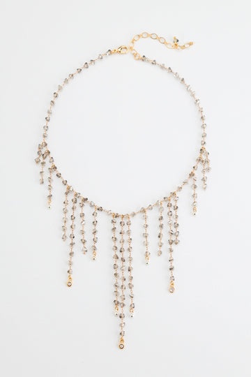 Smoky Quartz Fringe Statement Necklace - Nakamol