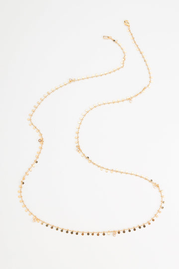 Gold Coin Charm Long Necklace - Nakamol