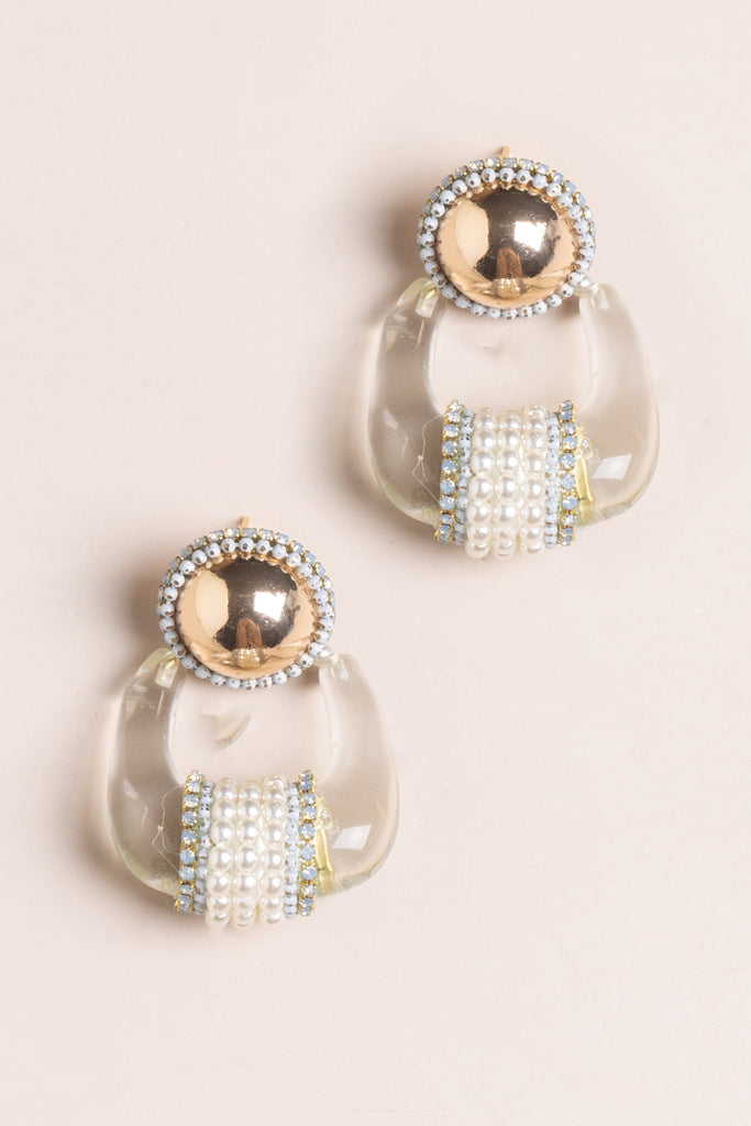 Golden Ball Crystal Earrings - Nakamol