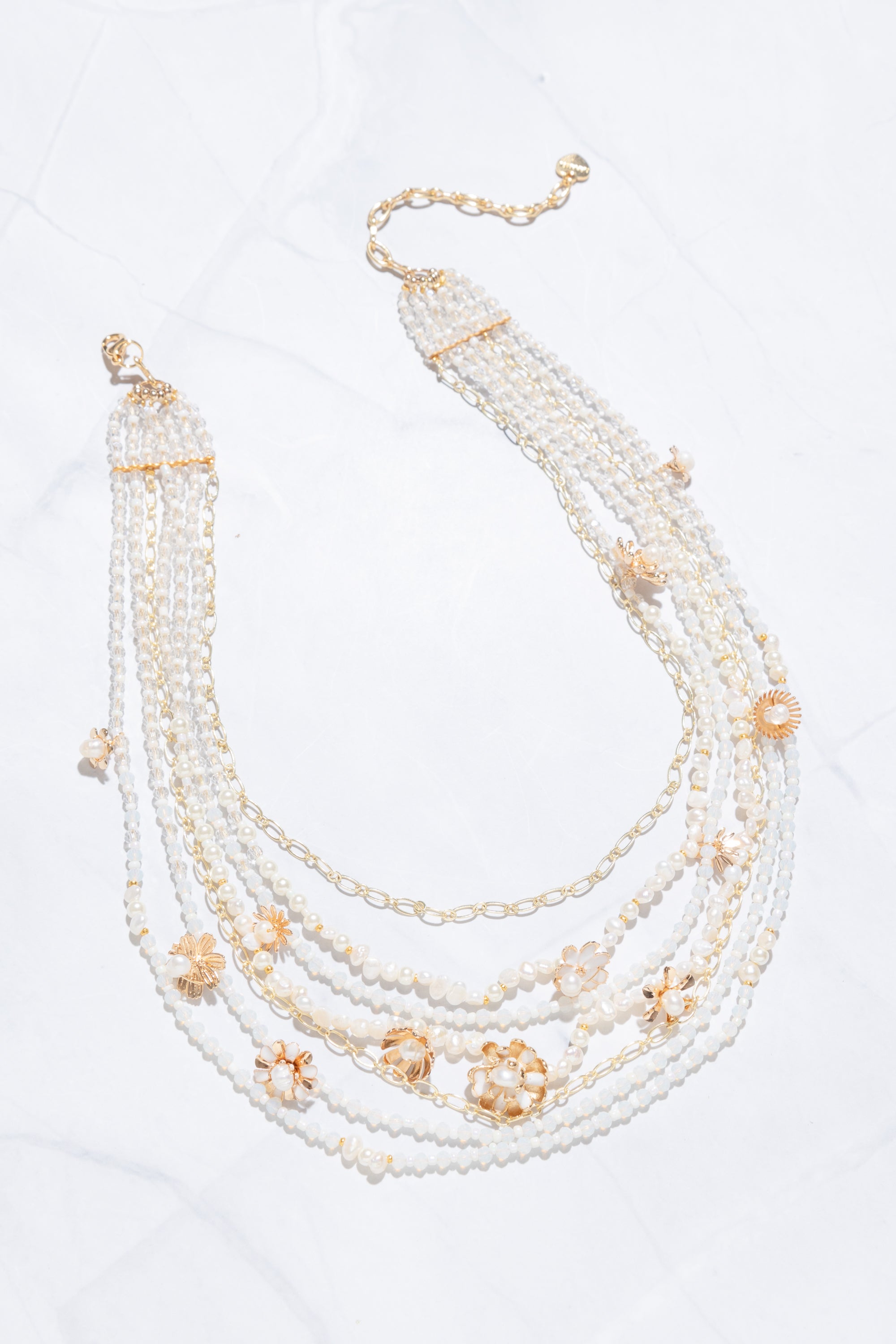 Nakamol Gold Beaded Layered top Necklace